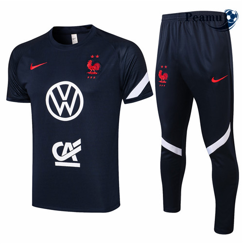 Peamu - Kit Camisola Entrainement foot França + Pantalon Azul Marinho 2021-2022