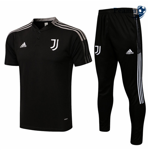 Peamu - Kit Camisola Entrainement foot Polo Juventus + Pantalon Preto 2021-2022