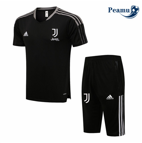 Peamu - Kit Camisola Entrainement foot Juventus + Pantalon 3/4 Preto 2021-2022