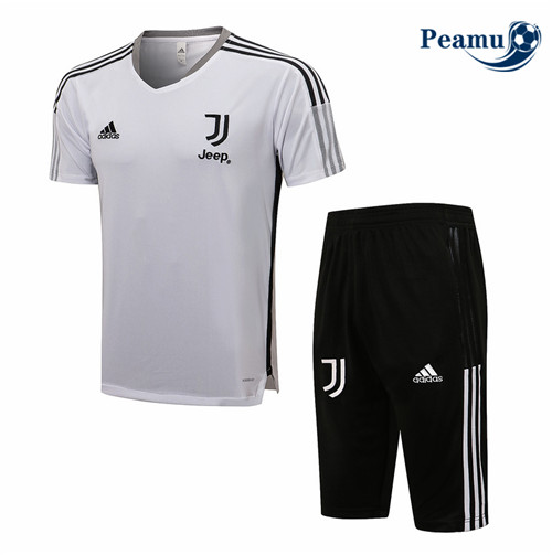 Peamu - Kit Camisola Entrainement foot Juventus + Pantalon 3/4 Branco 2021-2022