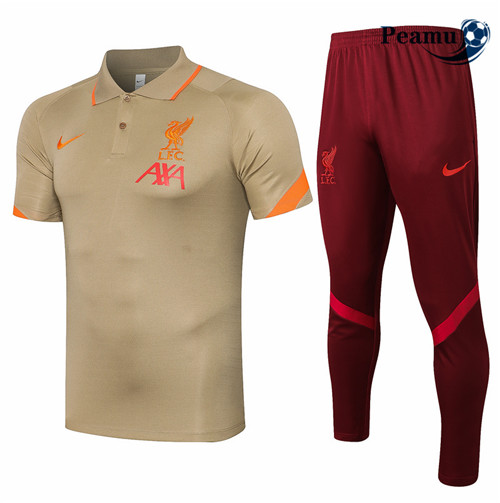 Peamu - Kit Camisola Entrainement foot Polo Liverpool + Pantalon Kaki 2021-2022