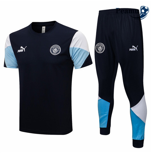 Peamu - Kit Camisola Entrainement foot Manchester City + Pantalon Azul Marinho 2021-2022