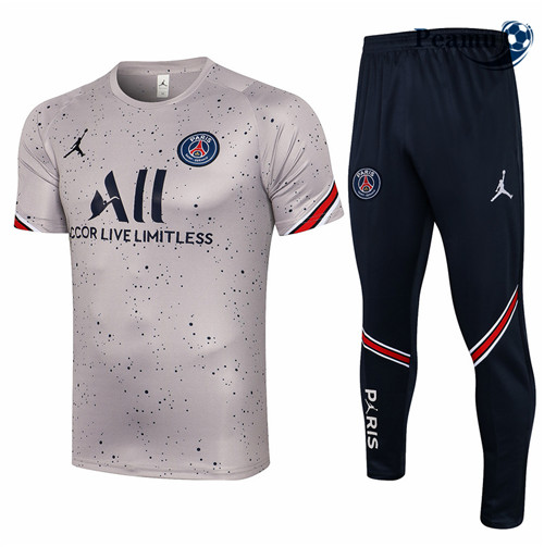 Peamu - Kit Camisola Entrainement foot Jordan PSG + Pantalon Cinza Clair 2021-2022