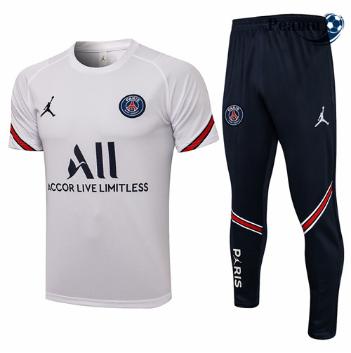 Peamu - Kit Camisola Entrainement foot Jordan PSG + Pantalon Branco 2021-2022