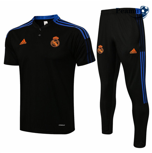 Peamu - Kit Camisola Entrainement foot Polo Real Madrid + Pantalon Preto 2021-2022