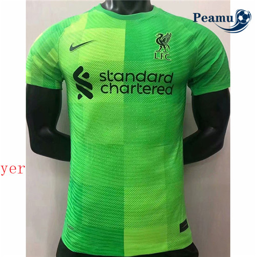 Peamu - Camisola Futebol Liverpool Player Version Gardien de but vert 2021-2022