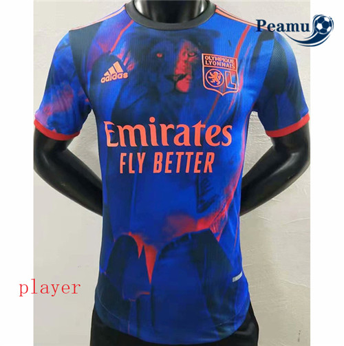 Peamu - Camisola Futebol Lyon Player Version Azul 2021-2022