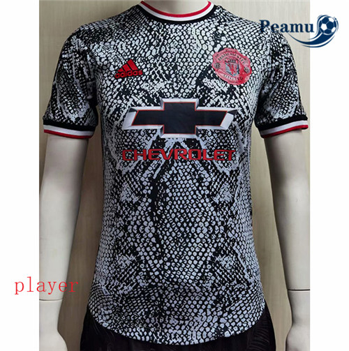 Peamu - Camisola Futebol Manchester United Player Version Training Preto 2021-2022