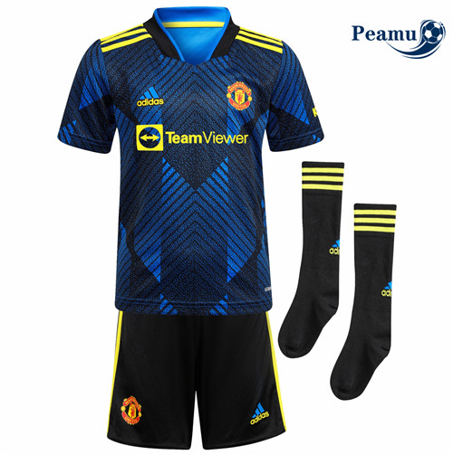 Peamu - Camisola Futebol Manchester United Crianças Terceiro Equipamento 2021-2022