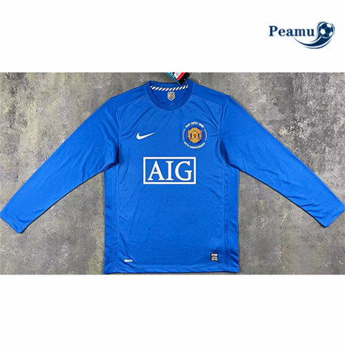 Peamu - Camisola Futebol Retro Manchester United Alternativa Equipamento Manche Longue 2007-08