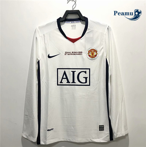 Peamu - Camisola Futebol Retro Manchester United Alternativa Equipamento Manche Longue 2008-09