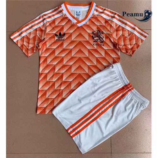 Peamu - Camisola Futebol Retro Holanda Crianças Principal Equipamento 1988