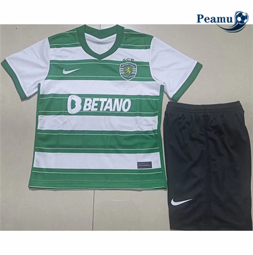Peamu - Camisola Futebol Sporting Lisbon Crianças Principal Equipamento 2021-2022