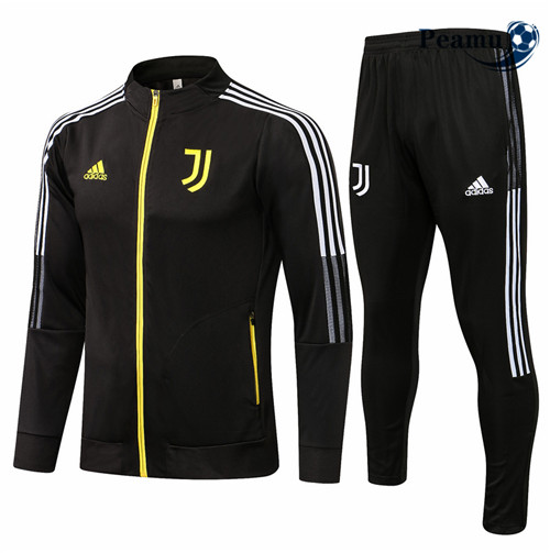 Peamu - Casaco de Fato de Treino Juventus Preto/Amarelo 2021-2022 Gola alta