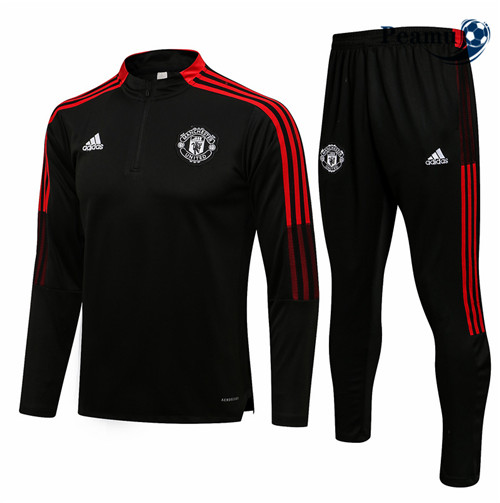 Peamu - Fato de Treino Manchester United Preto/Vermelho 2021-2022