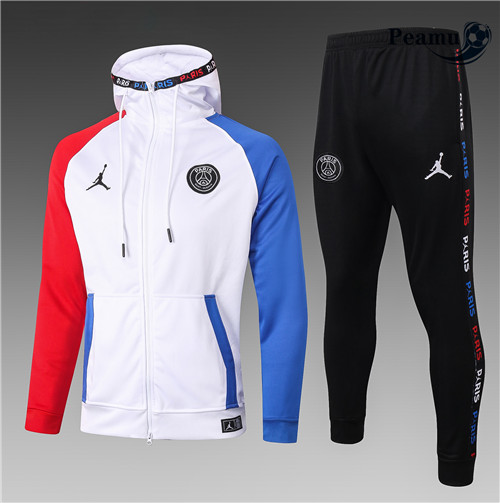 Peamu - Casaco de Sweat de Fato de Treino Jordan PSG Crianças Branco 2021-2022