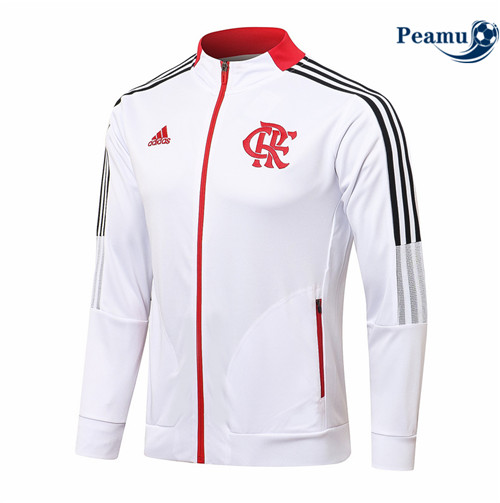 Peamu - Jaqueta Futebol Flamengo Branco 2021-2022