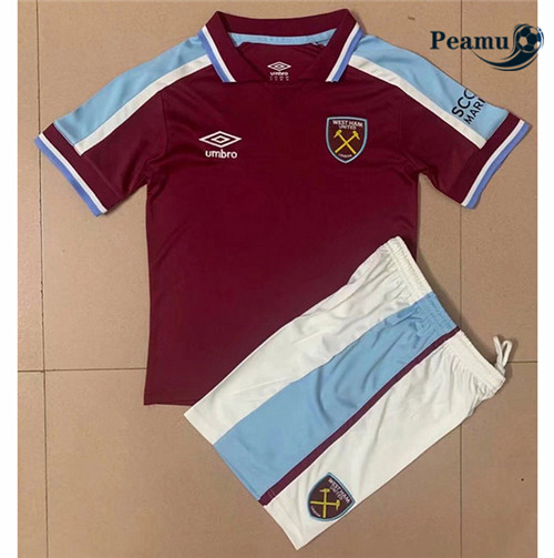 Peamu - Camisola Futebol West Ham United Crianças Principal Equipamento 2021-2022