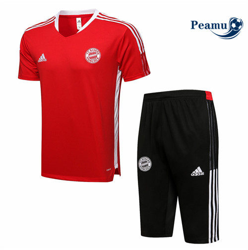 Kit Camisola Entrainement foot Bayern de Munique + Pantalon 3/4 Vermelho 2021-2022