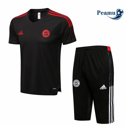 Kit Camisola Entrainement foot Bayern de Munique + Pantalon 3/4 Cinza escuro 2021-2022