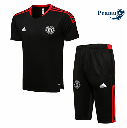 Kit Camisola Entrainement foot Manchester United + Pantalon 3/4 Preto 2021-2022