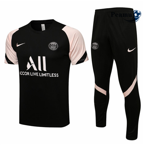 Kit Camisola Entrainement foot PSG + Pantalon Preto/Rosa 2021-2022