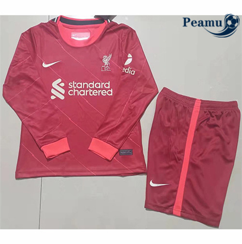 Camisola Futebol Liverpool Crianças Principal Equipamento Manche Longue 2021-2022