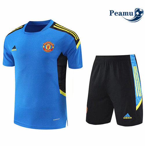 Camisola Futebol Manchester United training Azul 2021-2022