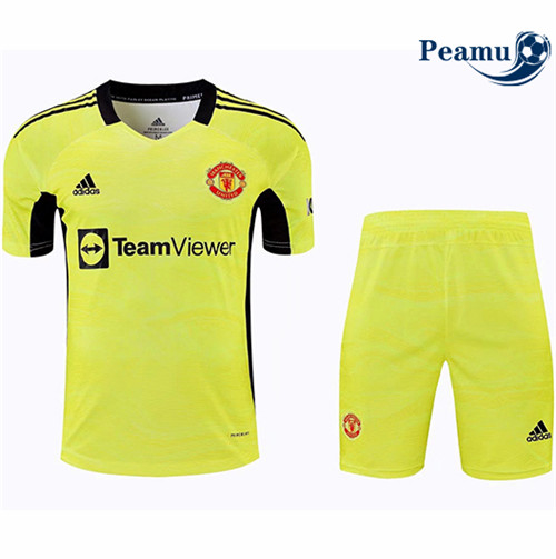 Camisola Futebol Manchester United + short Amarelo 2021-2022