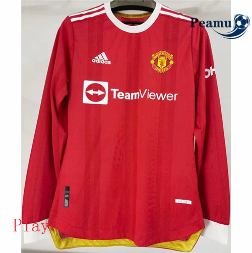 Camisola Futebol Manchester United Player Version Principal Equipamento Manche Longue 2021-2022