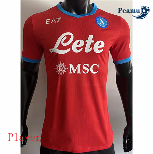 Camisola Futebol Naples Player Version Terceiro Equipamento Vermelho 2021-2022