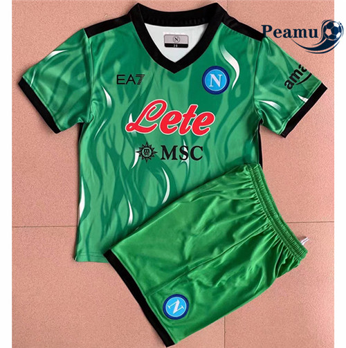 Camisola Futebol Naples Crianças Gardien de but Vert 2021-2022