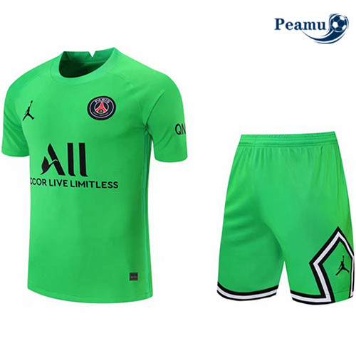 Camisola Futebol PSG training + short Vert 2021-2022