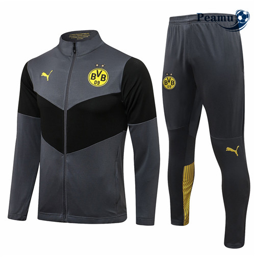Casaco de Fato de Treino Borussia Dortmund Cinza escuro Gola alta 2021-2022