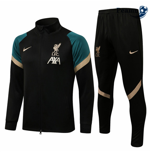 Casaco de Fato de Treino Liverpool Preto/Vert 2021-2022
