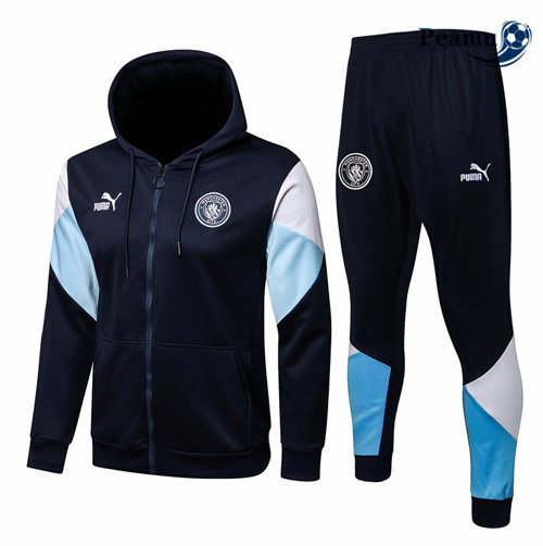 Casaco de Fato de Treino Manchester City com capuz Azul Marinho 2021-2022