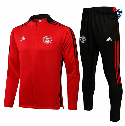 Casaco de Fato de Treino Manchester United Vermelho/Preto Gola alta 2021-2022