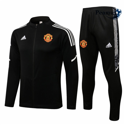 Casaco de Fato de Treino Manchester United Preto/Branco Col bas 2021-2022