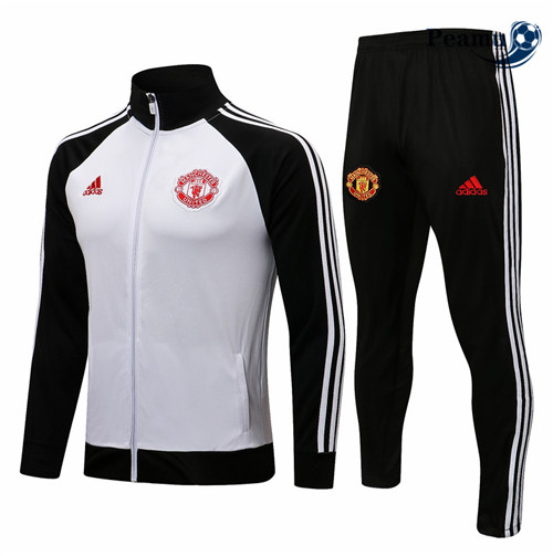 Casaco de Fato de Treino Manchester United Branco/Preto Gola alta 2021-2022