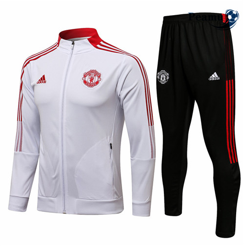 Casaco de Fato de Treino Manchester United Branco Gola alta 2021-2022