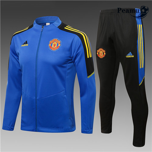 Casaco de Fato de Treino Manchester United Crianças champions league Azul 2021-2022