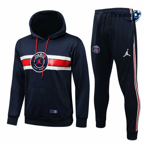 Fato de Treino PSG Jordan com capuz Azul Marinho/Vermelho 2021-2022