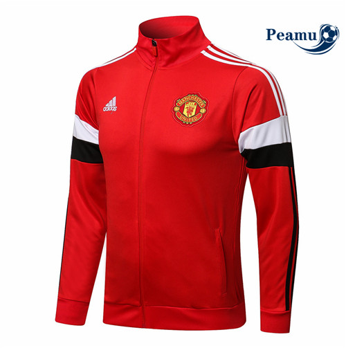 Jaqueta Futebol Manchester United Vermelho/Branco Gola alta 2021-2022