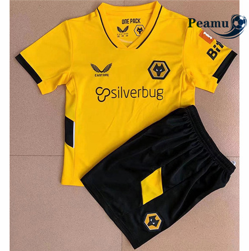 Camisola Futebol Wolverhampton Crianças Principal Equipamento 2021-2022