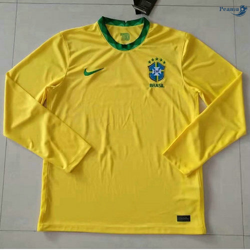 Peamu - Camisola Futebol Brasil Principal Equipamento Manche Longue 2020-2021