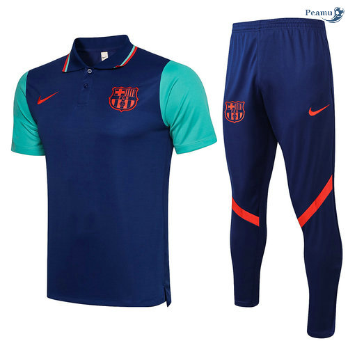 Peamu - Kit Camisola EntrainementPOLO Barcelona + Pantalon Azul/Vert 2021-2022