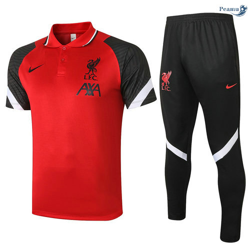 Peamu - Kit Camisola EntrainementPolo Liverpool + Pantalon Vermelho/Preto 2021-2022