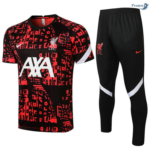 Peamu - Kit Camisola EntrainementLiverpool + Pantalon Preto/Vermelho 2021-2022