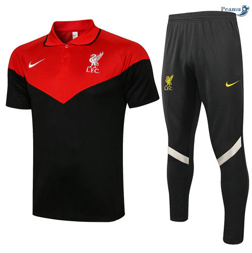 Peamu - Kit Camisola EntrainementPolo Liverpool + Pantalon Vermelho/Preto 2021-2022