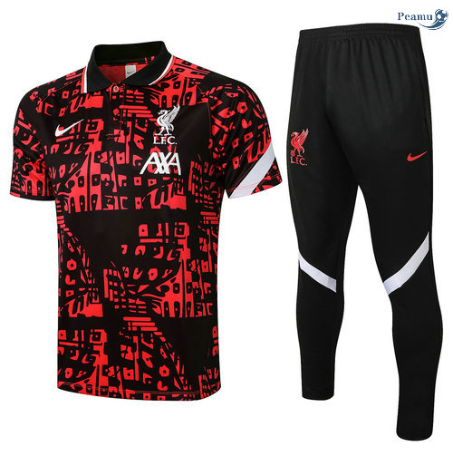 Peamu - Kit Camisola EntrainementPOLO Liverpool + Pantalon Vermelho 2021-2022